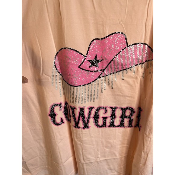 Women’s Pink Short Sleeve T-shirt Cowgirl Size 2X NWOT - Picture 2 of 8